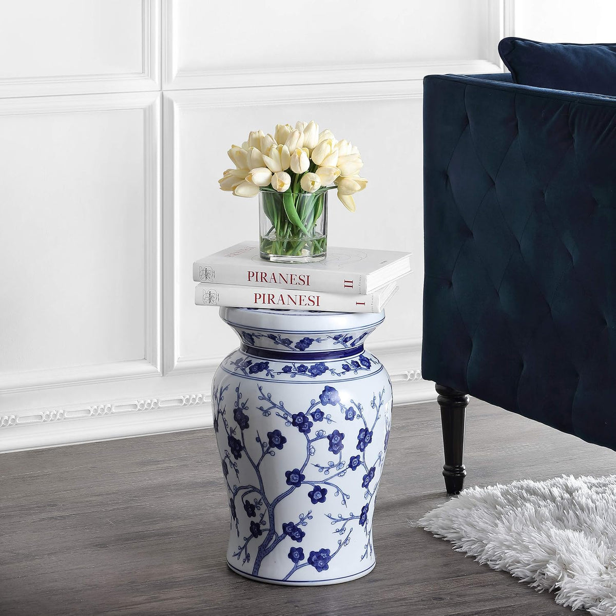 Jonathan Y Cherry Blossom Garden Stool, 18"