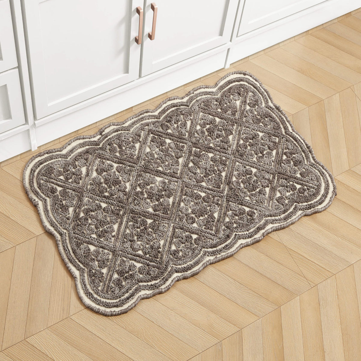 Laura Ashley Scalloped Washable Runner Rug