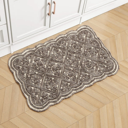 Laura Ashley Scalloped Washable Runner Rug