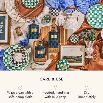 MacKenzie-Childs Enamel Canister Set, Royal Check