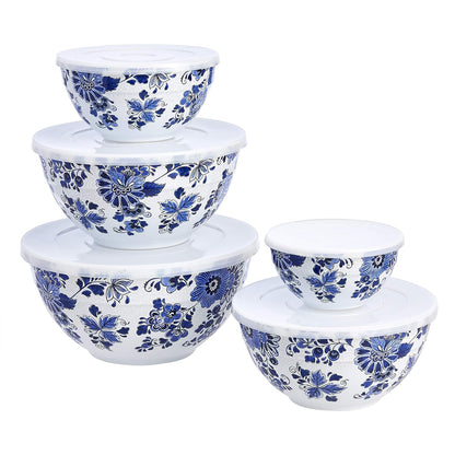 Nesting Melamine Mixing Bowls with Lids, Set of 10