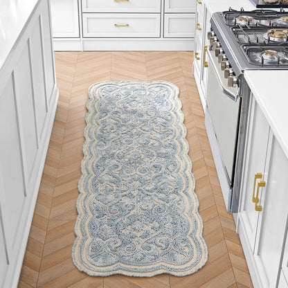 Laura Ashley Scalloped Washable Runner Rug