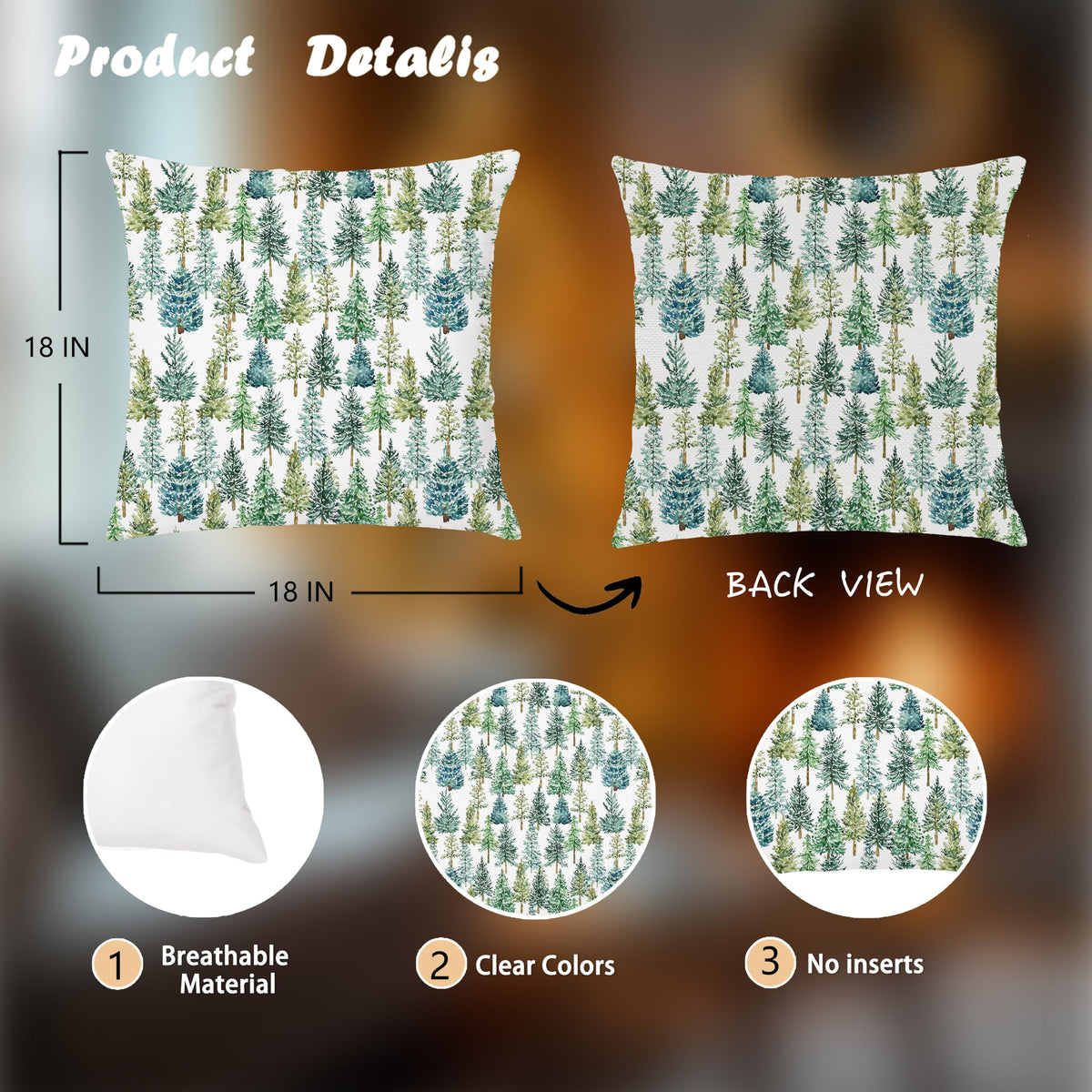 Blue Christmas Toile Pillow Covers, 18x18, Set of 2