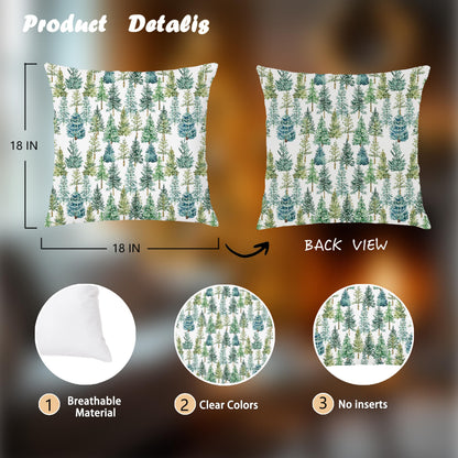 Blue Christmas Toile Pillow Covers, 18x18, Set of 2