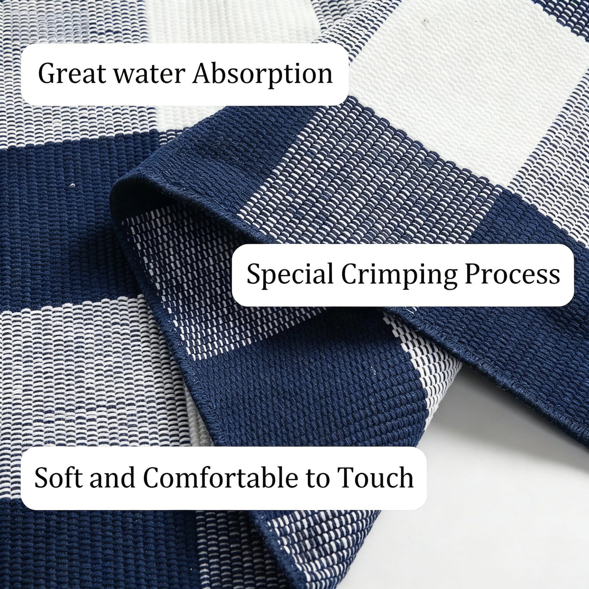 Blue Buffalo Plaid Outdoor Rug, 27.5x43