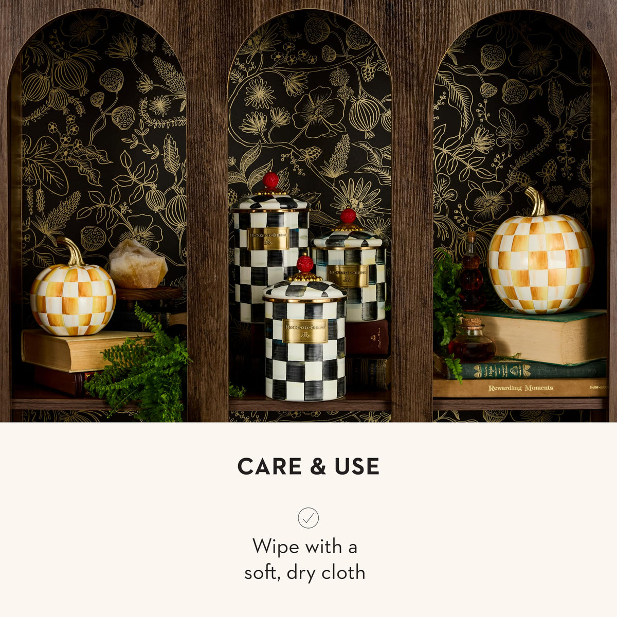 MacKenzie-Childs Resin Pumpkin, Royal Check