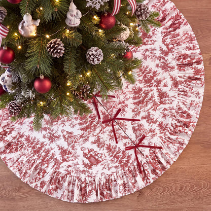 Blue Chinoiserie Christmas Tree Skirt, 48 Inch