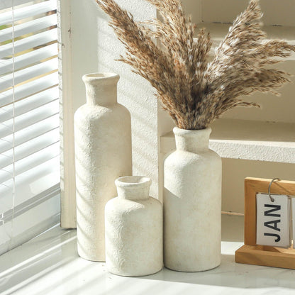 Vintage Blue and White Ceramic Vases, Set of 3