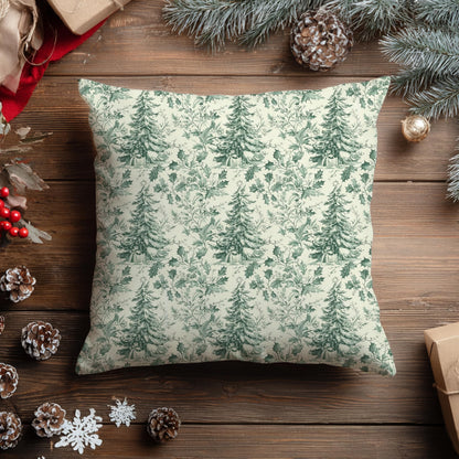 Blue Christmas Toile Pillow Covers, 18x18, Set of 2