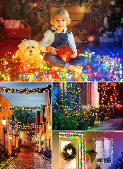 Solar Christmas String Lights, 100 LED, 40 ft