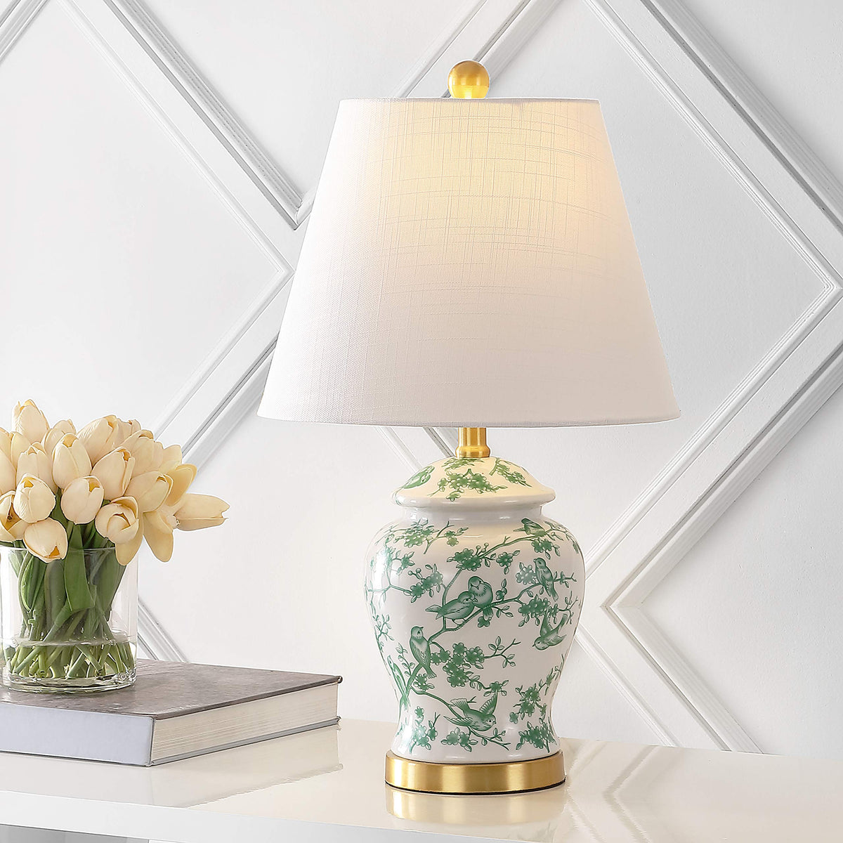 Jonathan Y Penelope Ginger Jar LED Table Lamp, 22 Inch