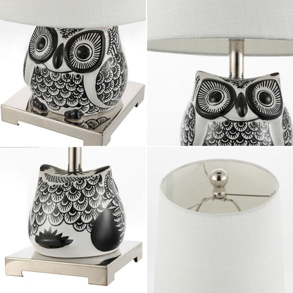 Justina Owl Mini Table Lamp, Ceramic