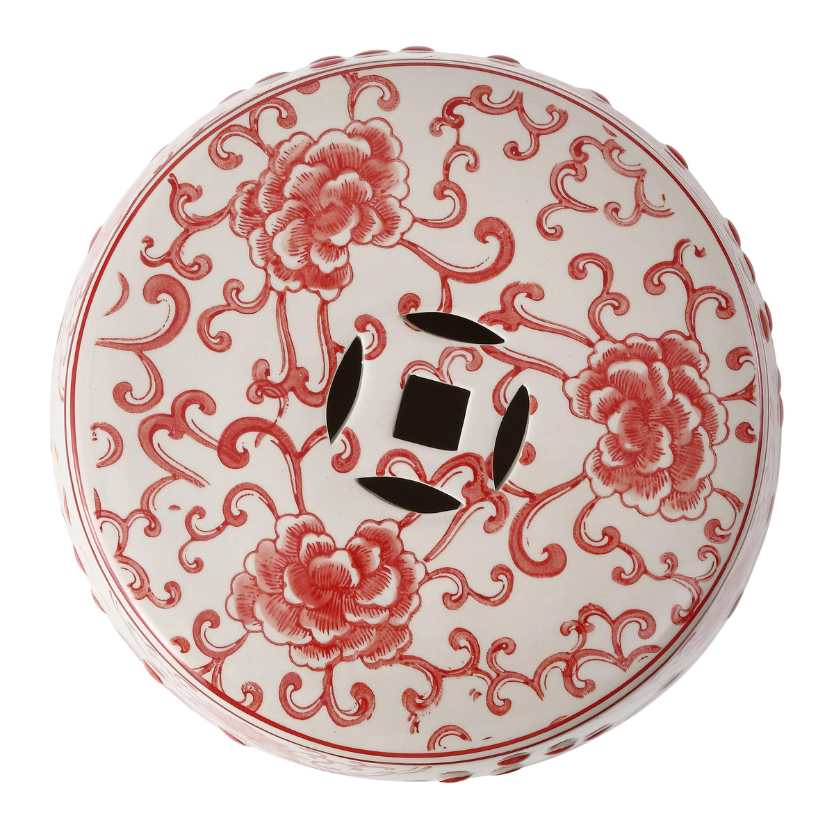 Jonathan Y Lotus Chinoiserie Garden Stool, 17.75"