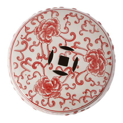 Jonathan Y Lotus Chinoiserie Garden Stool, 17.75"