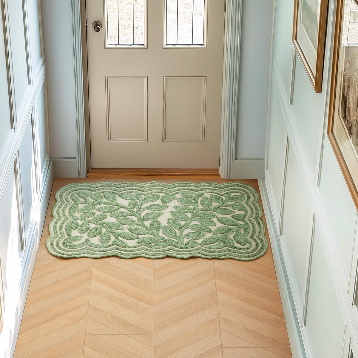 Laura Ashley Scalloped Washable Runner Rug