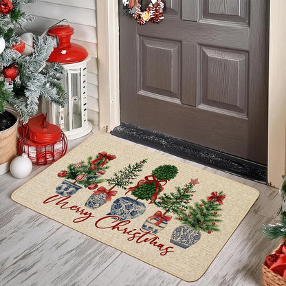 Chinoiserie Christmas Doormat, 17 x 29 Inch