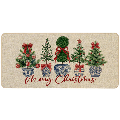 Chinoiserie Christmas Doormat, 17 x 29 Inch