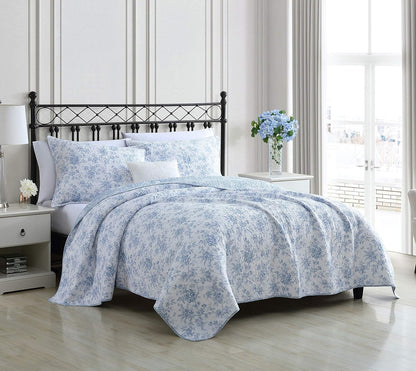 Laura Ashley Walled Garden Blue Quilt Set