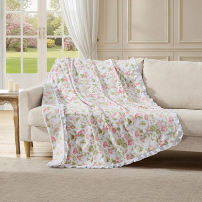 Laura Ashley Reversible Plush Throw, 50x70