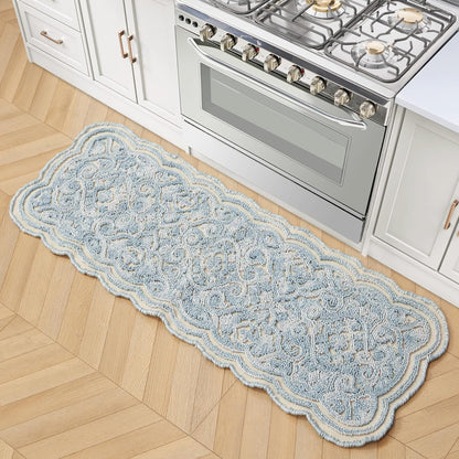 Laura Ashley Scalloped Washable Runner Rug