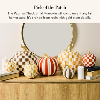MacKenzie-Childs Resin Pumpkin, Royal Check
