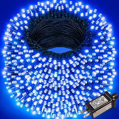 Blue and White Christmas Lights, 100 ft