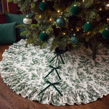 Blue Chinoiserie Christmas Tree Skirt, 48 Inch
