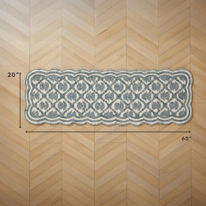 Laura Ashley Scalloped Washable Runner Rug