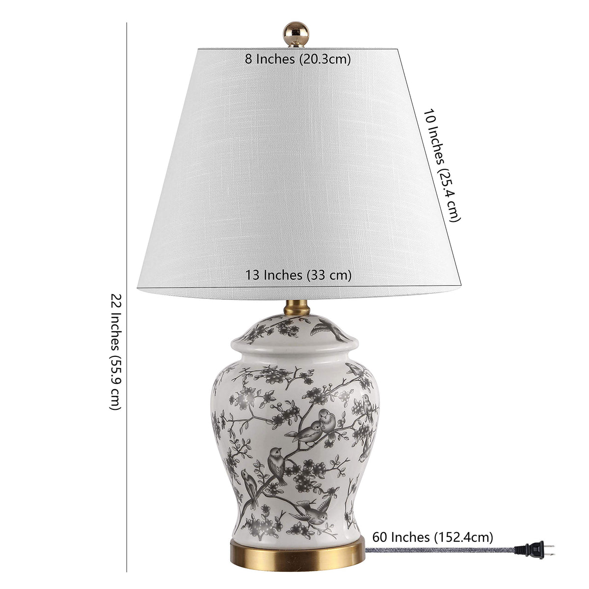 Jonathan Y Penelope Ginger Jar LED Table Lamp, 22 Inch