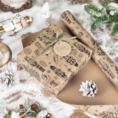 Blue Toile Christmas Wrapping Paper