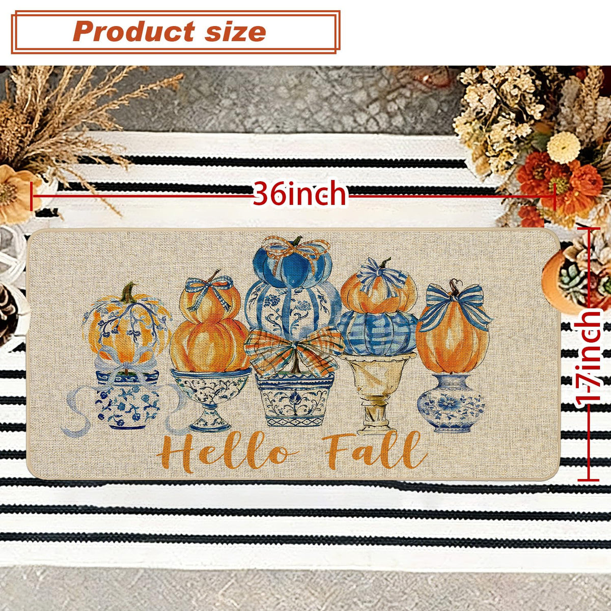 Chinoiserie Christmas Doormat, 17 x 29 Inch