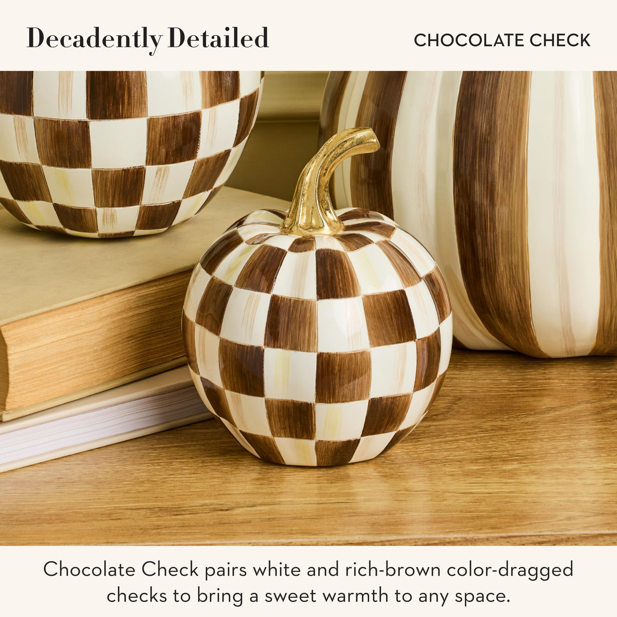 MacKenzie-Childs Resin Pumpkin, Royal Check