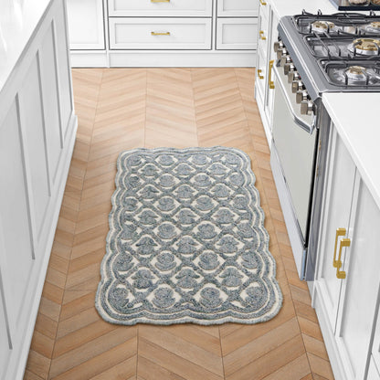 Laura Ashley Scalloped Washable Runner Rug