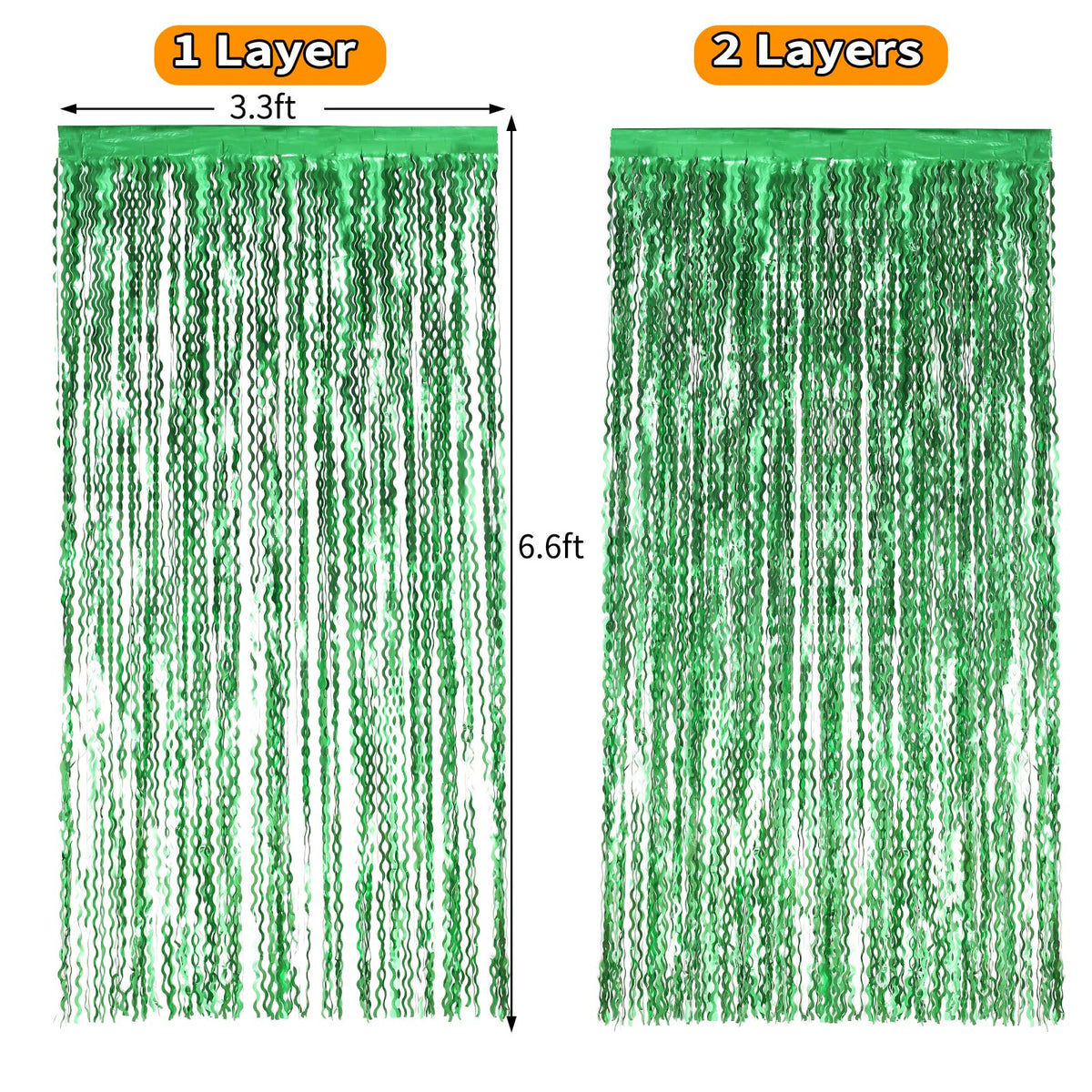 Navy Blue Foil Fringe Curtains, 4 Pack