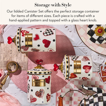 MacKenzie-Childs Enamel Canister Set, Royal Check