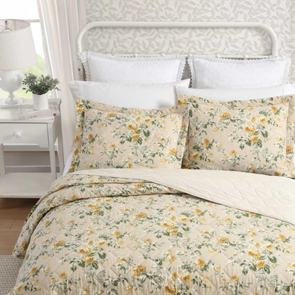 Laura Ashley Walled Garden Blue Quilt Set
