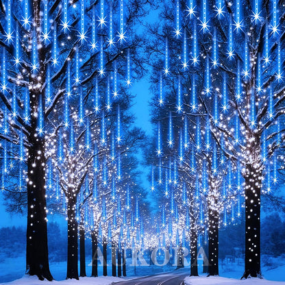 Aukora Blue Meteor Shower Lights