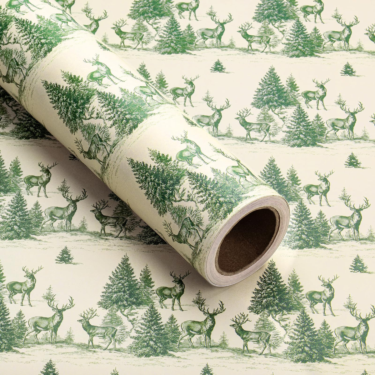 Reversible Toile Christmas Wrapping Paper