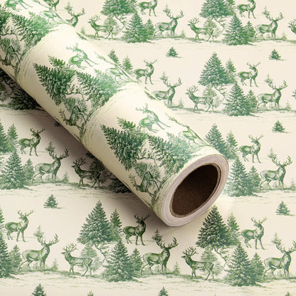 Reversible Toile Christmas Wrapping Paper