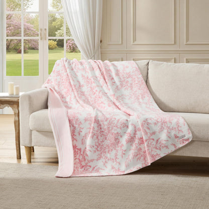 Laura Ashley Reversible Plush Throw, 50x70