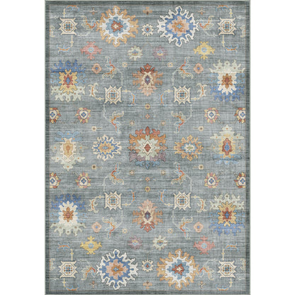 Washable Area Rug, Delft Blue Vintage Floral