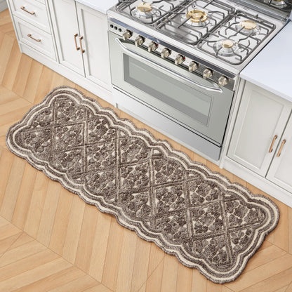 Laura Ashley Scalloped Washable Runner Rug