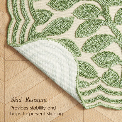 Laura Ashley Scalloped Washable Runner Rug