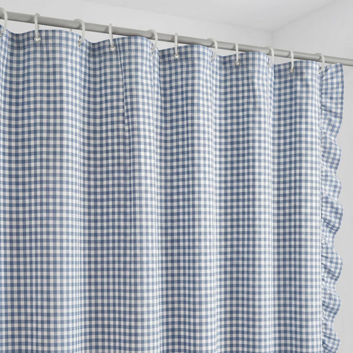 Ruffled Gingham Shower Curtain, 72 x 72