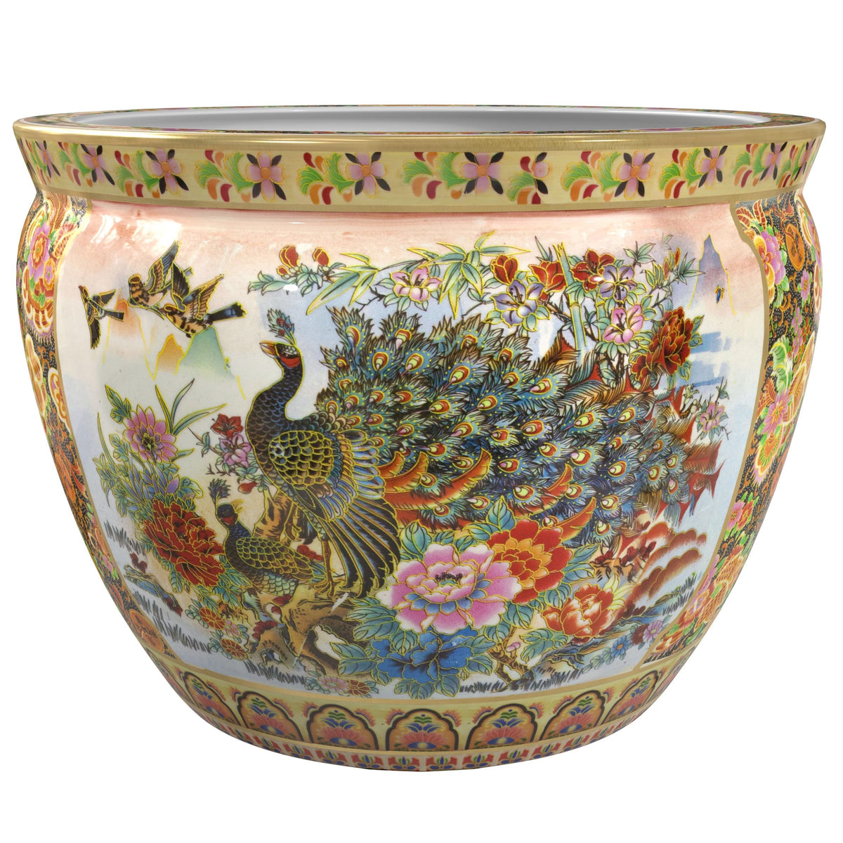 Ladies Blue and White Porcelain Fishbowl Planter