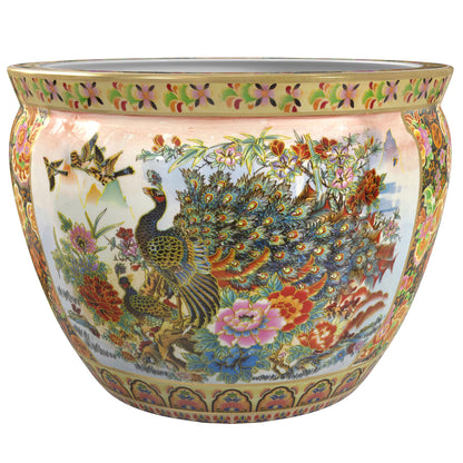Ladies Blue and White Porcelain Fishbowl Planter