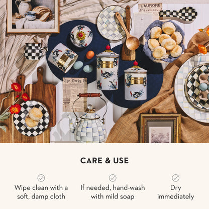 MacKenzie-Childs Enamel Canister Set, Royal Check