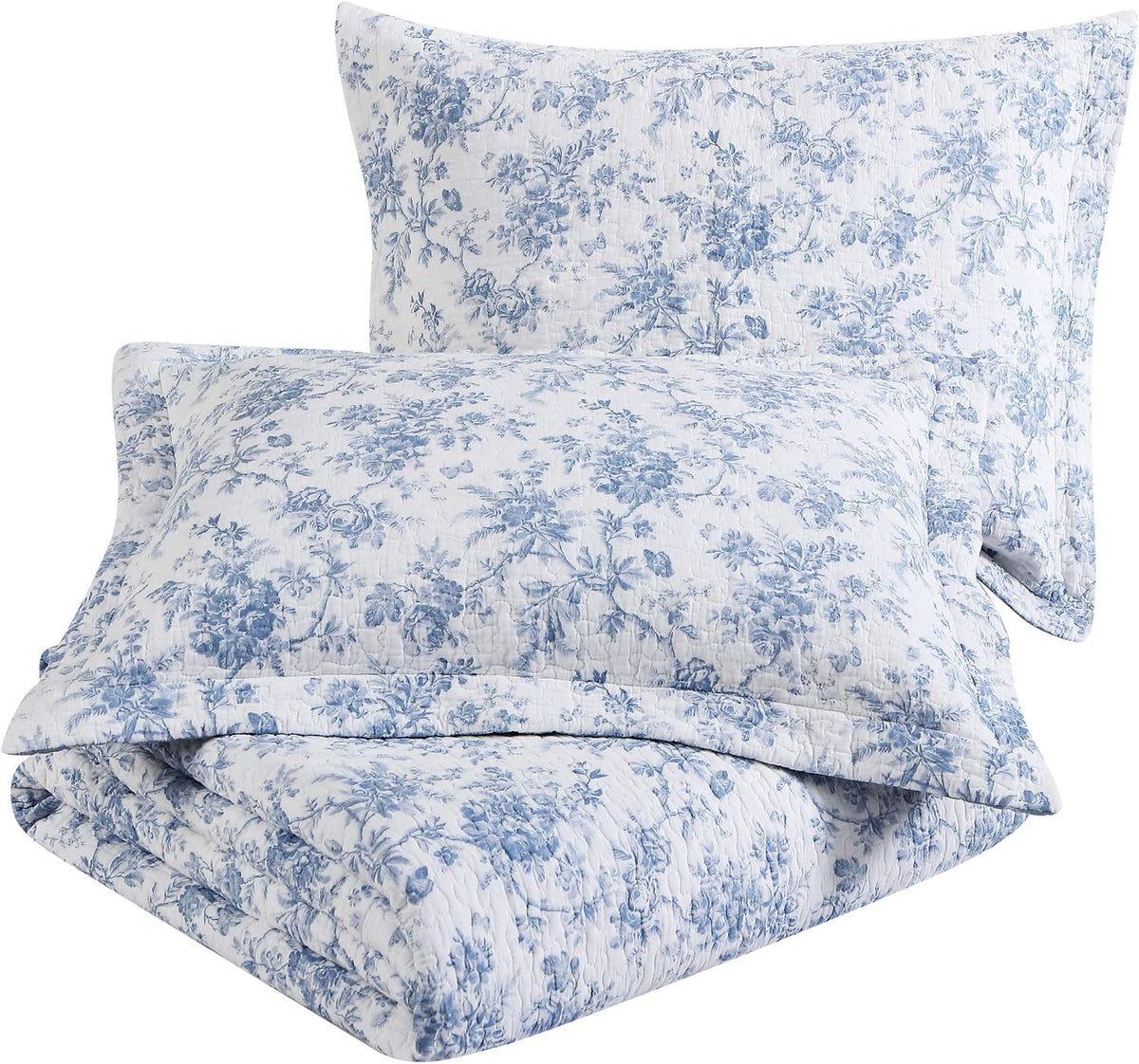 Laura Ashley Walled Garden Blue Quilt Set
