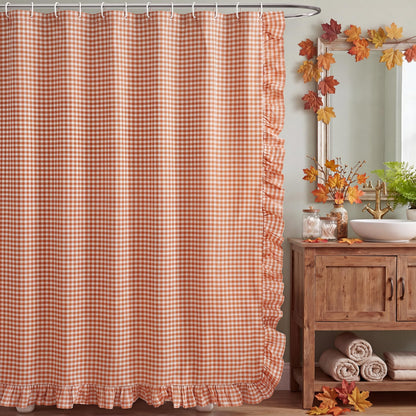 Ruffled Gingham Shower Curtain, 72 x 72