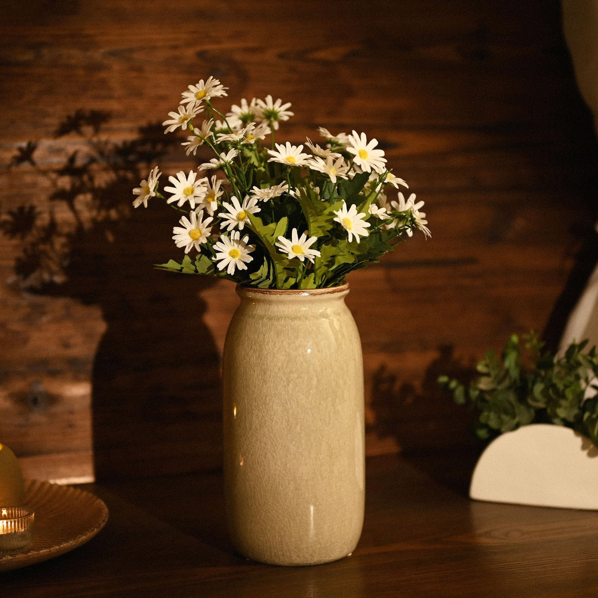 Victor & Teresa Rustic Blue and White Vase, 8"
